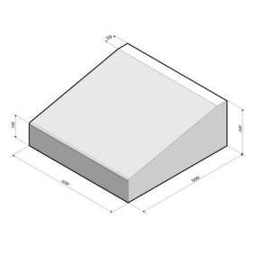 Inritband 50x20x50 tussenstuk grijs