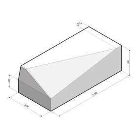 Inritband 65x20x30 links grijs