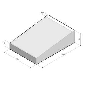 Inritband 75x20x50 tussenstuk grijs