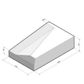 Inritband 80x20x50 rechts grijs