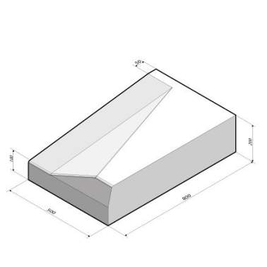 Inritband 80x20x50 rechts grijs