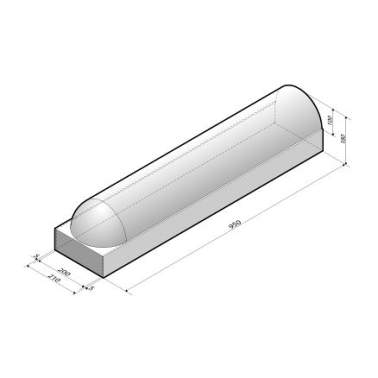 Schampband 21x18x95 met voet 1-zijdig rond grijs