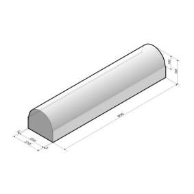 Schampband 21x18x95 met voet tussenstuk rond grijs