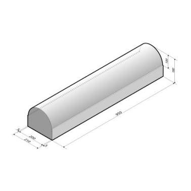 Schampband 21x18x95 met voet tussenstuk rond grijs