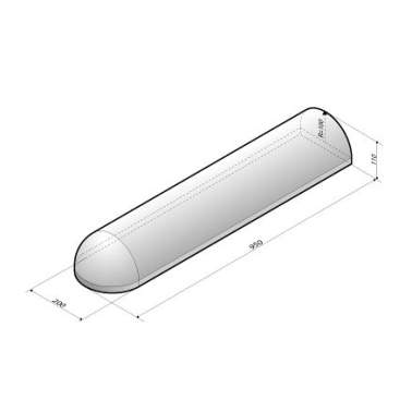 Schampband 20x11x95 1-zijdig rond grijs