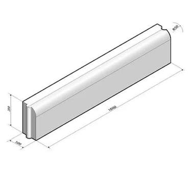 Gazonbanden 10x20x100cm grijs