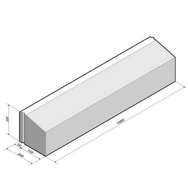 Rijwielpadband 5/20x20x100cm grijs