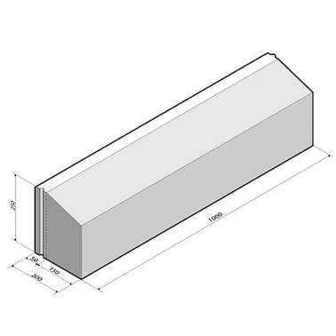 Rijwielpadband 5/20x25x100cm grijs