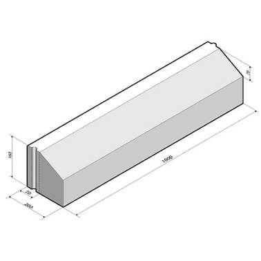 Rijwielpadband 7/20x16x100cm grijs