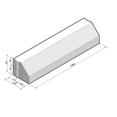 RWS-band 11,5/22,5x25x100cm grijs